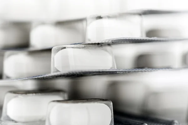 Blister packs of white pills — Stock Photo, Image