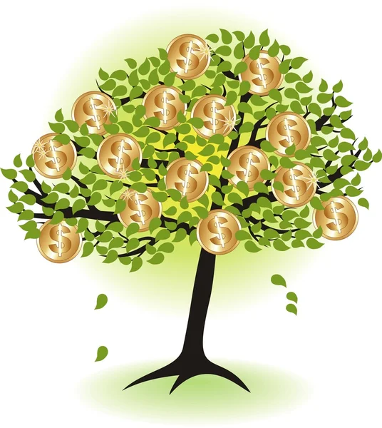 stock vector money tree.with dollar coins