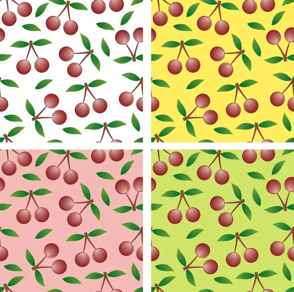 Körsbär - sömlös mönster och abstrakt natur bakgrund — Stock vektor