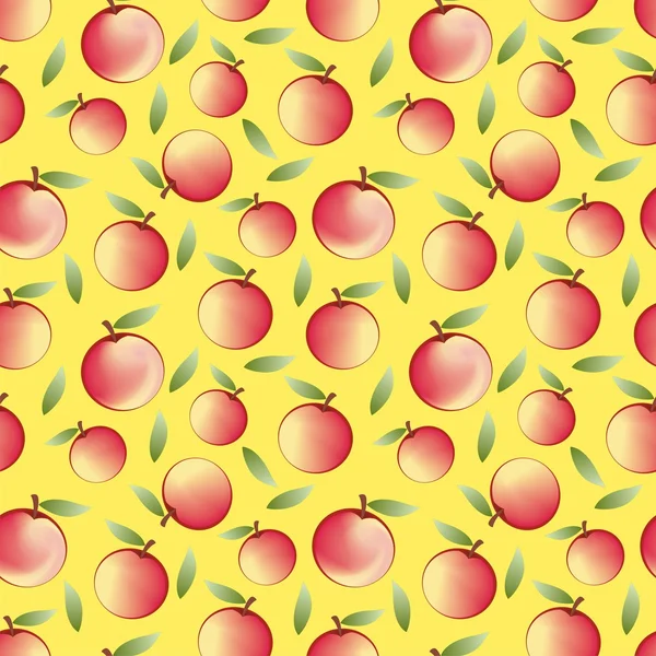 Apfel - nahtlose Muster und abstrakte Natur Hintergrund — Stockvektor