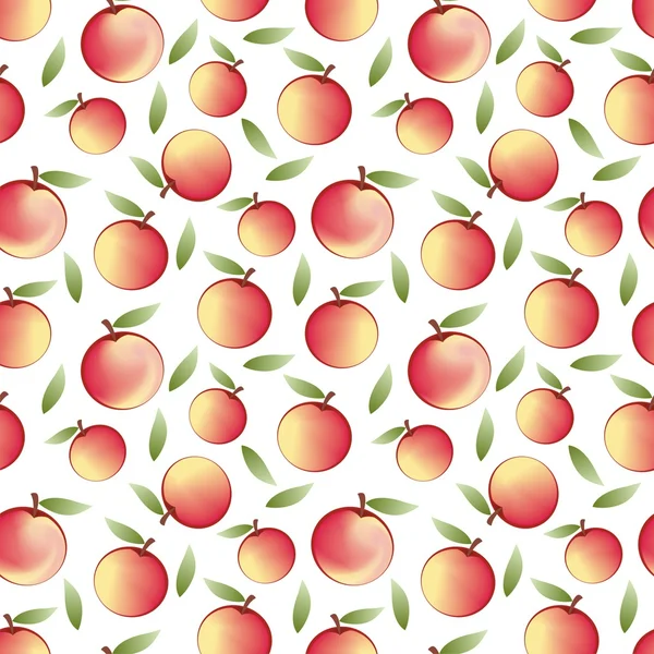 Appel - naadloos patroon en abstracte natuur achtergrond — Stockvector