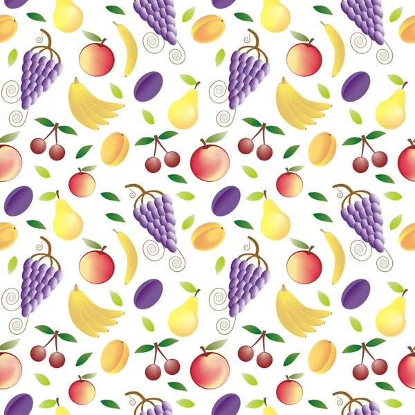 Früchte - nahtlose Muster und abstrakte Natur Hintergrund — Stockvektor