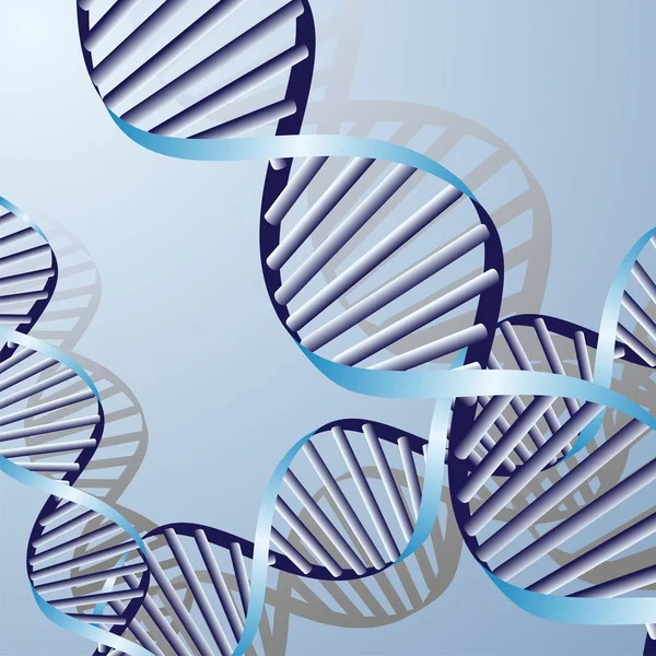 Double hélice ADN, fond biochimique abstrait — Image vectorielle