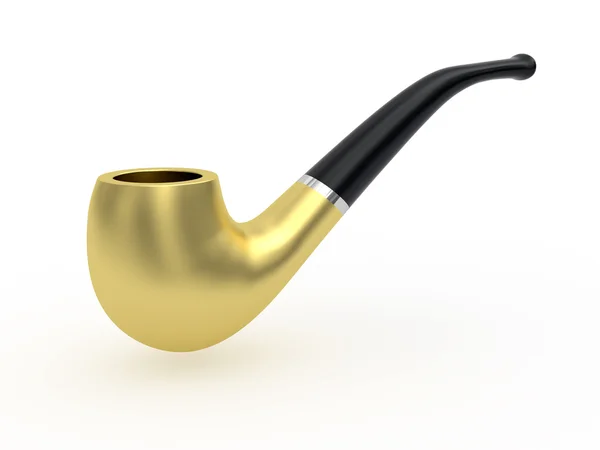Gouden tabak pijp — Stockfoto
