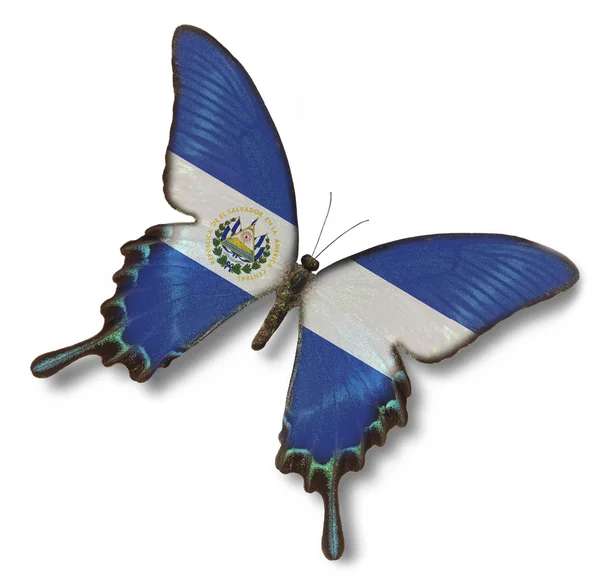 El Salvador flag on butterfly — Stock Photo, Image