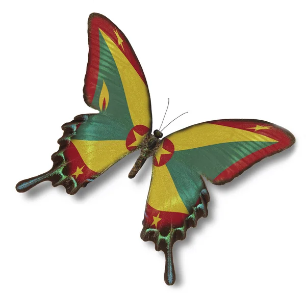 Grenada flag on butterfly — Stock Photo, Image