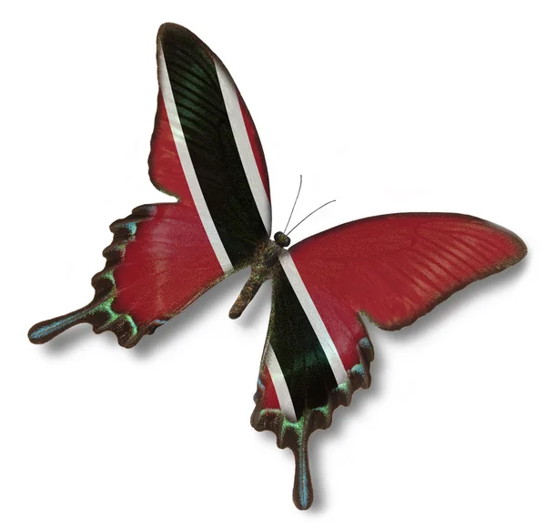 Bendera Trinidad dan Tobago pada kupu-kupu — Stok Foto