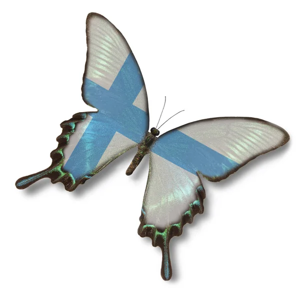 Finlandia bandiera sulla farfalla — Foto Stock