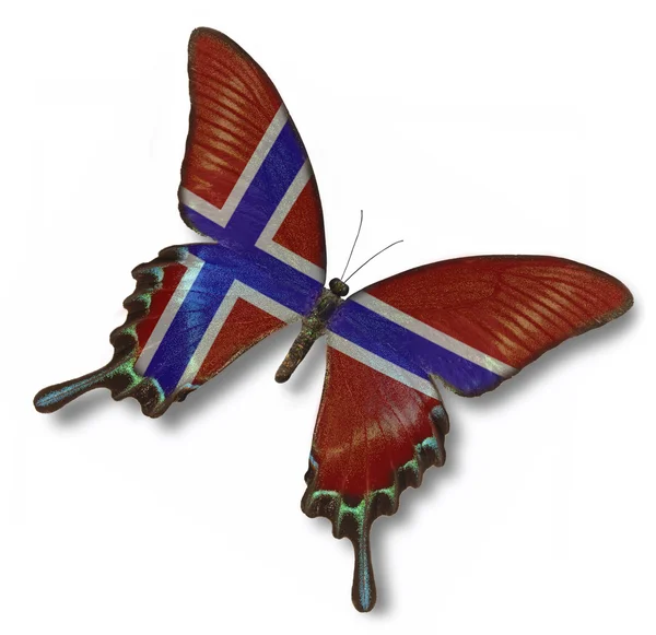 Norway flago on butterfly — Stock Photo, Image
