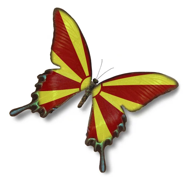 Macedonia flag on butterfly — Stock Photo, Image