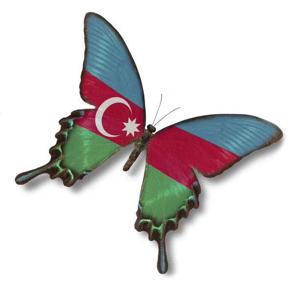 Ázerbájdžánská vlajka na motýla — Stock fotografie
