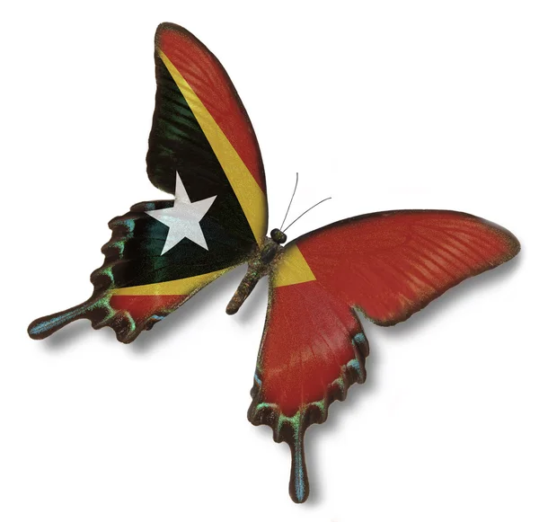 Oost-timor vlag op vlinder — Stockfoto