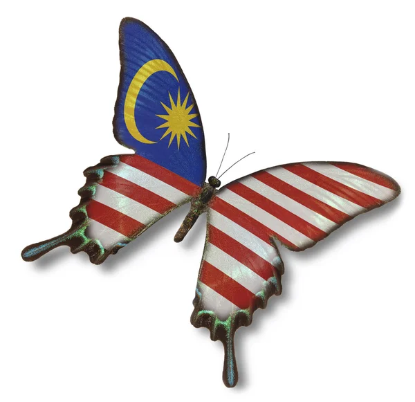 蝶のマレーシアの国旗 — ストック写真