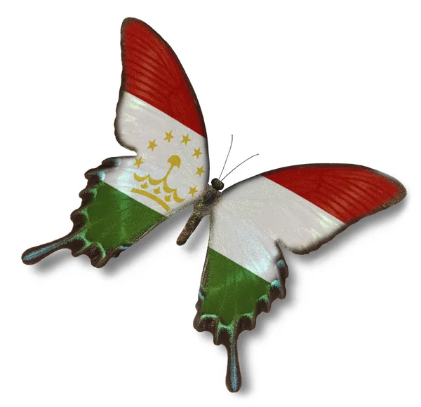 stock image Tajikistan flag on butterfly