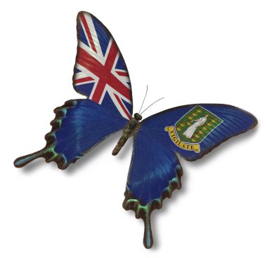 British Virgin Islands flag on butterfly clipart