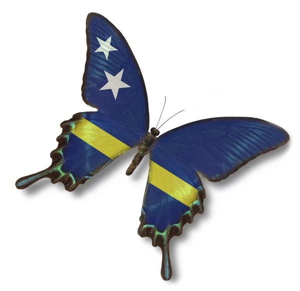 Curacao vlag op vlinder — Stockfoto