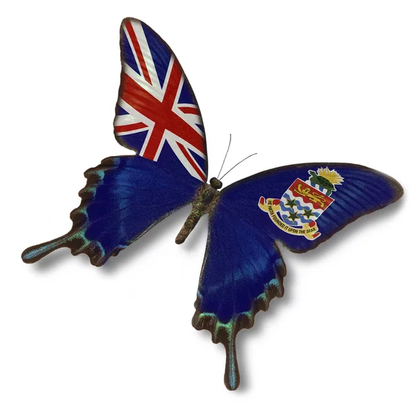 Cayman Islands flag on butterfly — Stock Photo, Image