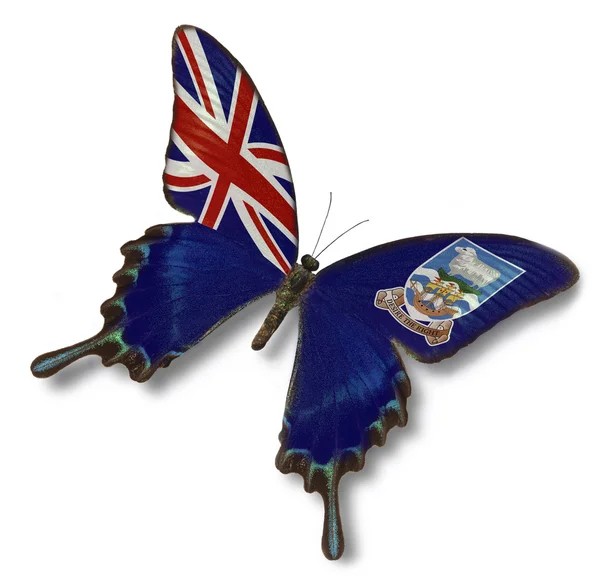 Falkland Island flag on butterfly — Stock Photo, Image