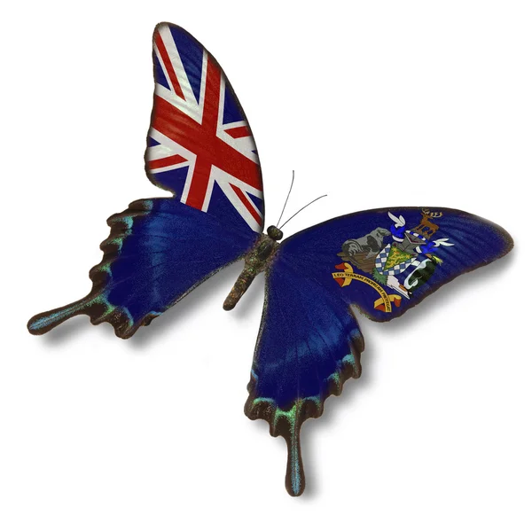 South Georgia and the South Sandwich Islands flag on butterfly — Stock Photo, Image