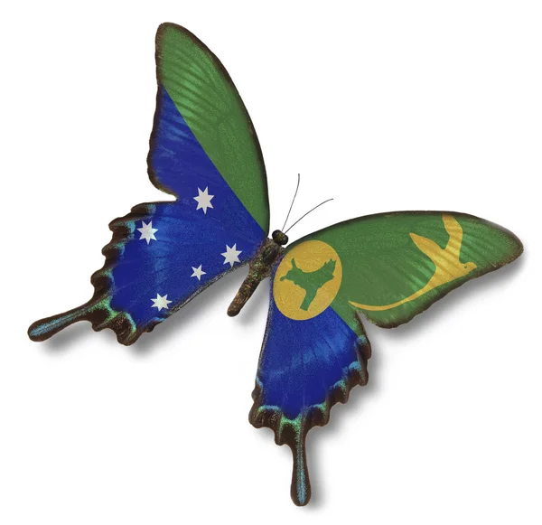 Christmas Island flag on butterfly — Stock Photo, Image