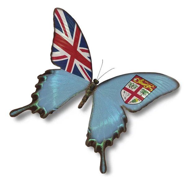 Bandera de Fiji sobre mariposa — Foto de Stock