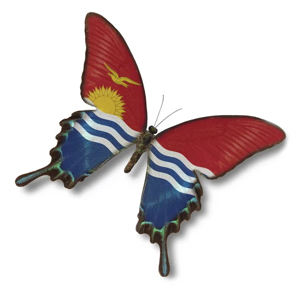 基里巴斯国旗上蝴蝶 — 图库照片