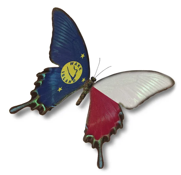 威克岛国旗上蝴蝶 — 图库照片