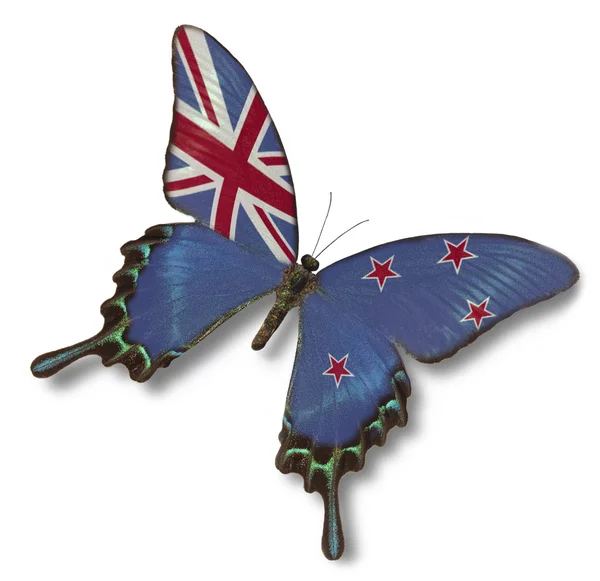 Vlag van Nieuw-Zeeland op vlinder — Stockfoto