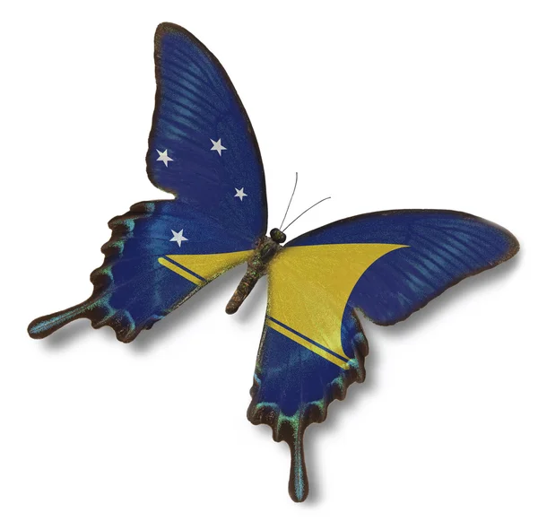 Bandera Tokelau sobre mariposa — Foto de Stock