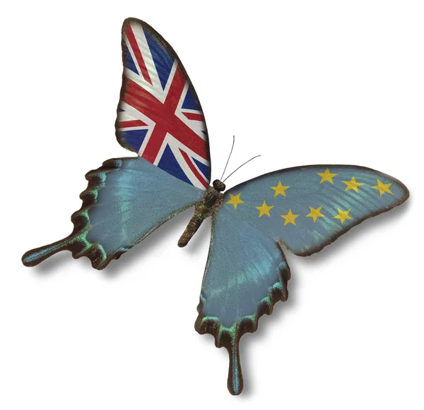 Tuvalu flag on butterfly — Stock Photo, Image