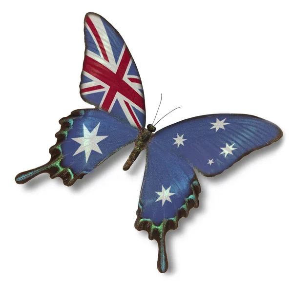 Bandera de Australia sobre mariposa — Foto de Stock