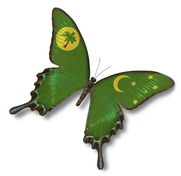 Cocos Island flag on butterfly — Stock Photo, Image