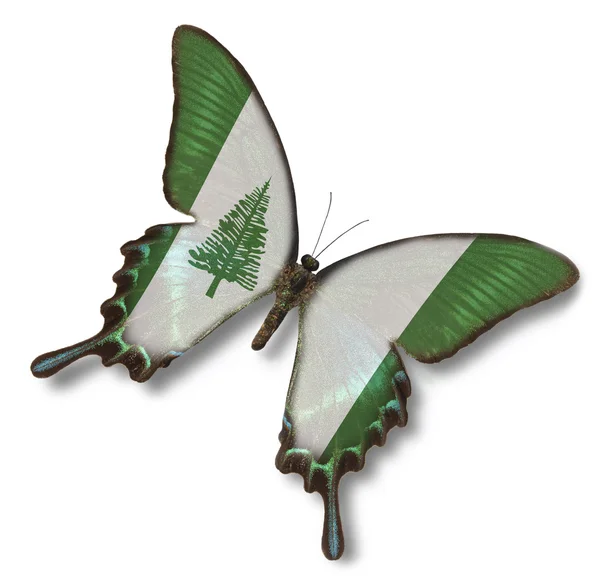 Norfolk Island flag on butterfly — Stock Photo, Image