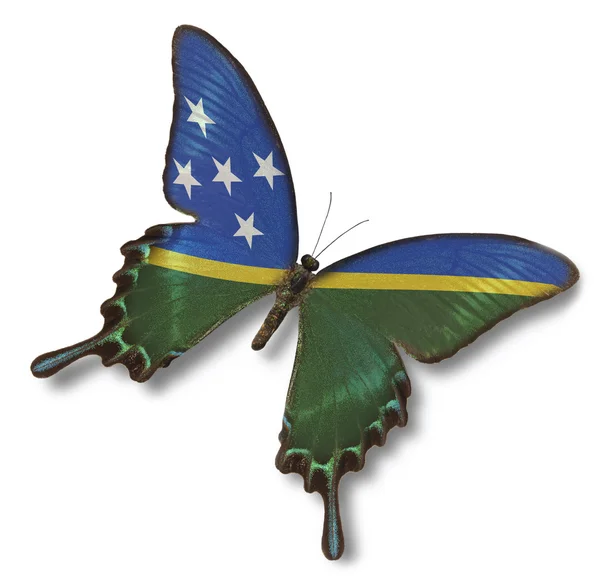 Solomon Islands flag on butterfly — Stock Photo, Image