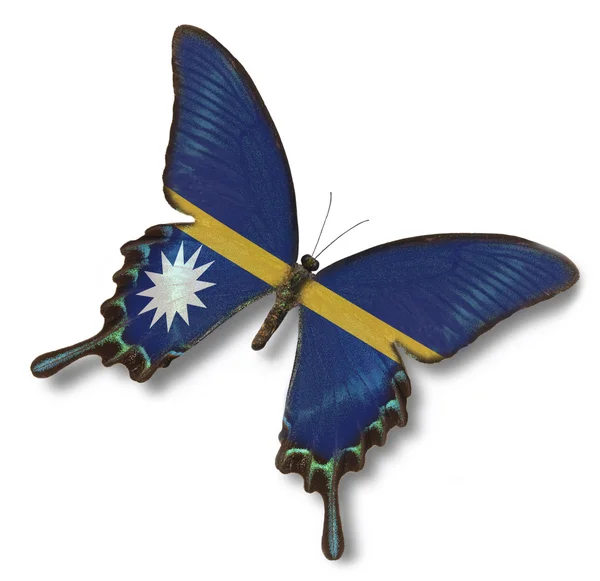 Bandera de Nauru sobre mariposa —  Fotos de Stock