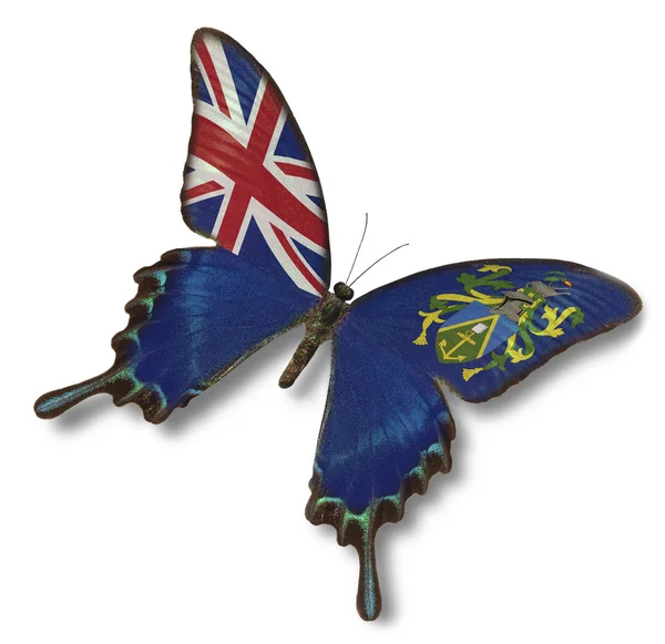Pitcairn Bandiera delle isole sulla farfalla — Foto Stock