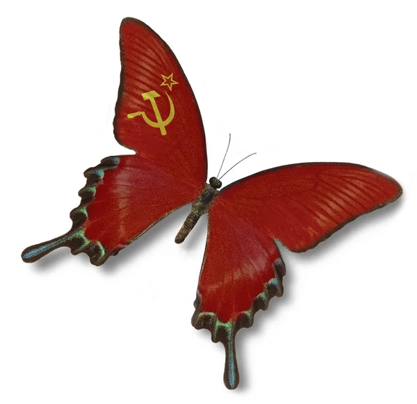 Vlajka Sovětského svazu na motýla — Stock fotografie