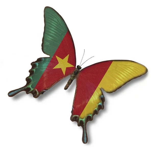 Bandera de Camerún sobre mariposa —  Fotos de Stock