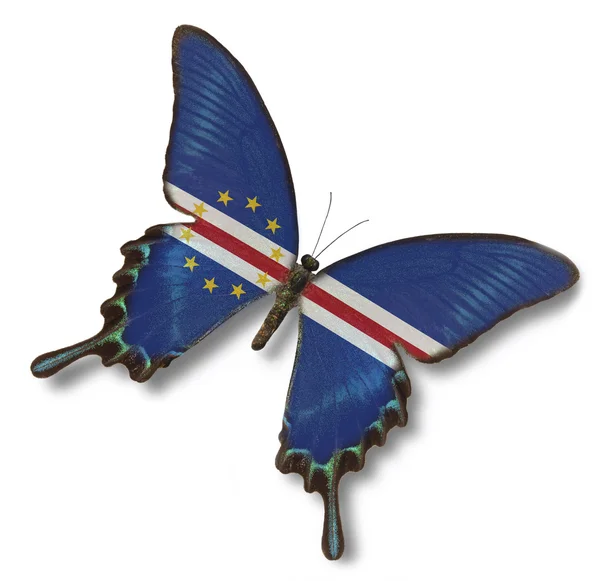 Cape Verde flag on butterfly — Stock Photo, Image