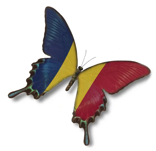 Flaga Czadu na motyl — Zdjęcie stockowe