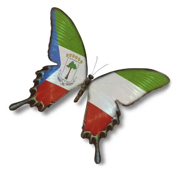 Equatiorial-guinea vlag op vlinder — Stockfoto