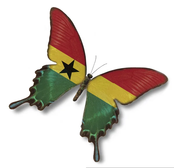 Flaga Ghany na motyl — Zdjęcie stockowe