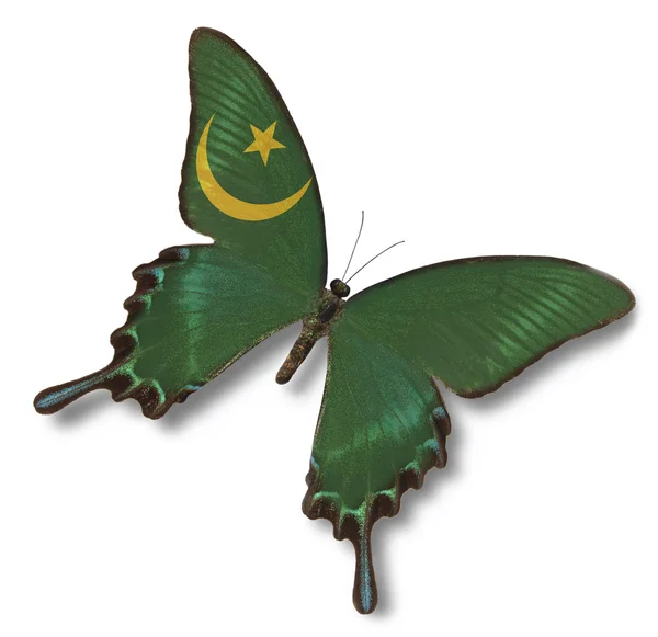 Mauritania flag on butterfly — Stock Photo, Image