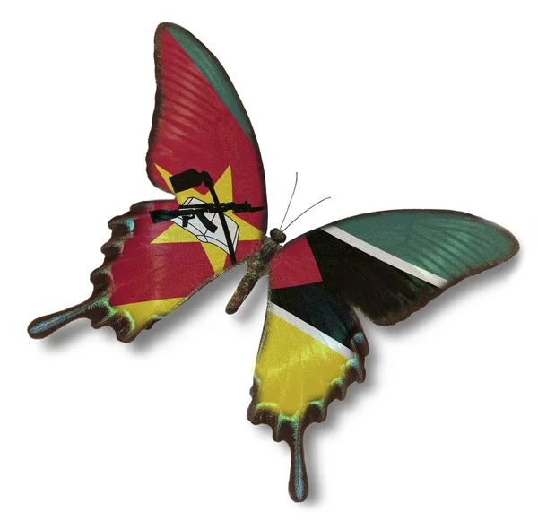 Bandera de Mozambique sobre mariposa —  Fotos de Stock