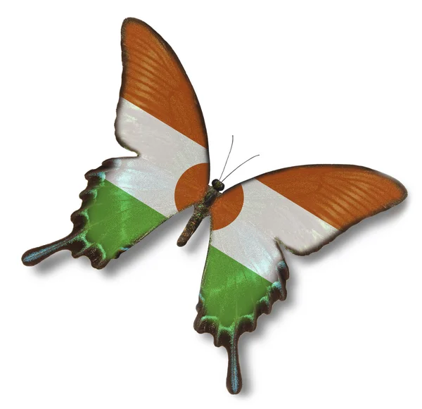 Niger vlag op vlinder — Stockfoto
