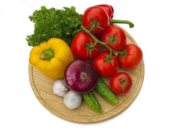 集团的蔬菜在菜板上 — 图库照片