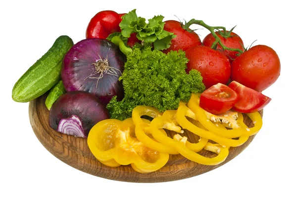 Grupo de legumes na tábua de corte — Fotografia de Stock