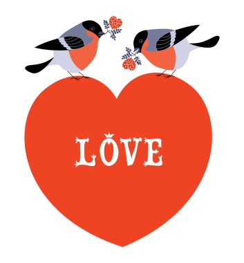 Love and the feast of St. Valentine's symbols - the heart and the loving couple clipart