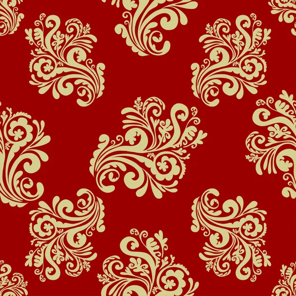 Patrón sin costura dibujado a mano con adorno floral decorativo — Vector de stock