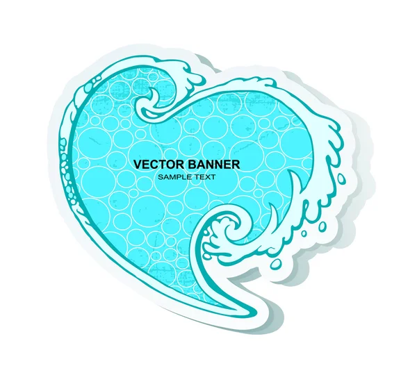 Wave abstrakt banner och klistermärke för dekoration och design — Stock vektor